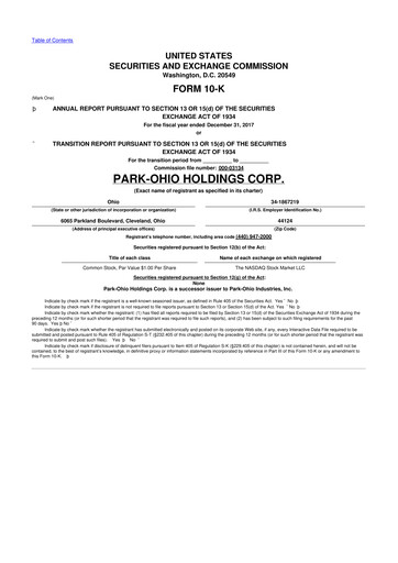 Thumbnail ParkOhio Holdings Corp. 10-K Annual Report 2017