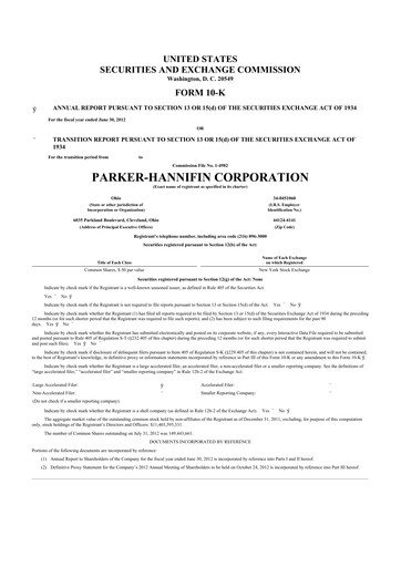 Thumbnail Parker-Hannifin
 10-K Annual Report 2012
