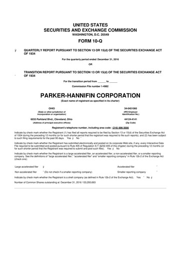 Thumbnail Parker-Hannifin
 10-Q Quarterly Report FY2017 