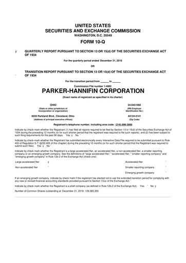 Thumbnail Parker-Hannifin
 10-Q Quarterly Report FY2019 