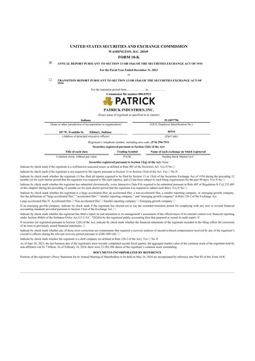 Thumbnail Patrick Industries 10-K Annual Report 2023