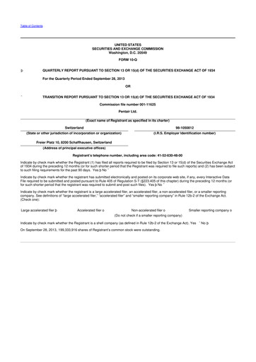 Thumbnail Pentair
 10-Q Quarterly Report FY2013 