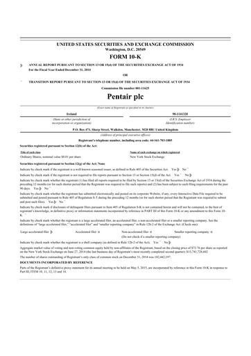 Thumbnail Pentair
 10-K Annual Report 2014