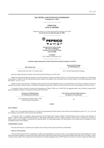 Thumbnail Pepsico 10-K Annual Report 