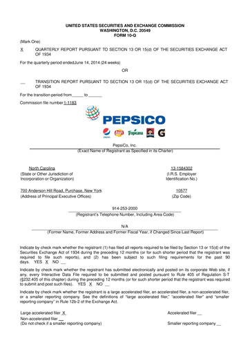 Thumbnail Pepsico 10-Q Quarterly Report FY2014 