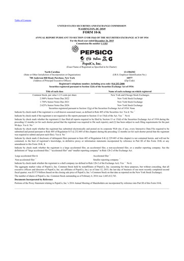Thumbnail Pepsico 10-K Annual Report 2015
