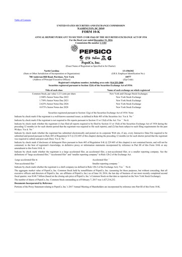 Thumbnail Pepsico 10-K Annual Report 2016