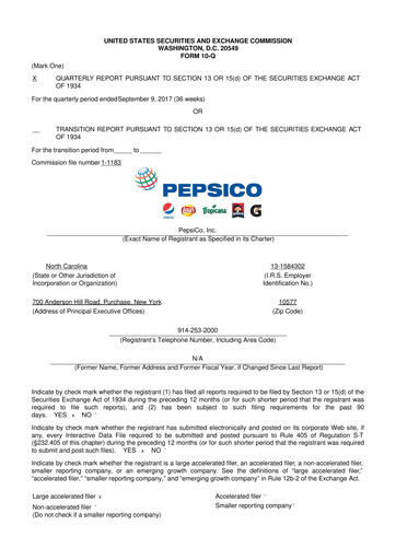 Thumbnail Pepsico 10-Q Quarterly Report FY2017 