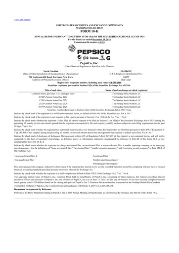 Thumbnail Pepsico 10-K Annual Report 2018