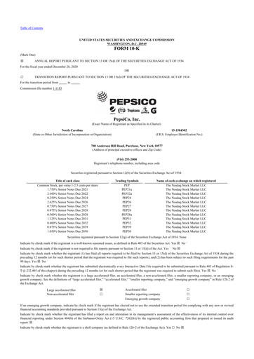 Thumbnail Pepsico 10-K Annual Report 2020