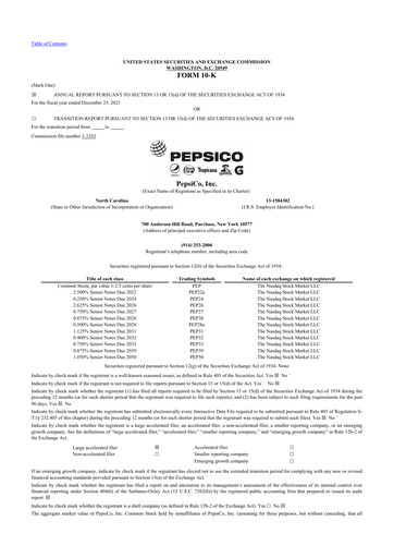 Thumbnail Pepsico 10-K Annual Report 2021