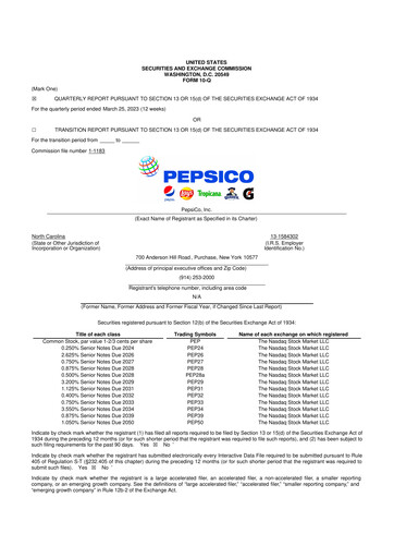 Thumbnail Pepsico 10-Q Quarterly Report FY2023 