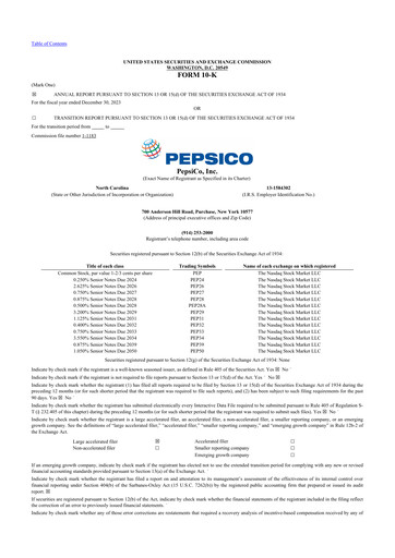 Thumbnail Pepsico 10-K Annual Report 2023
