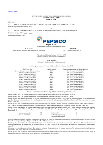 Thumbnail Pepsico 10-K Annual Report 