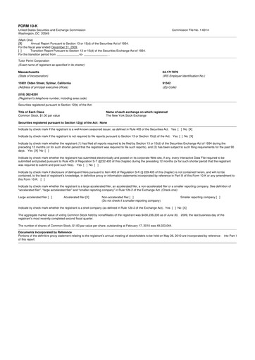 Thumbnail Tutor Perini Corporation
 10-K Annual Report 