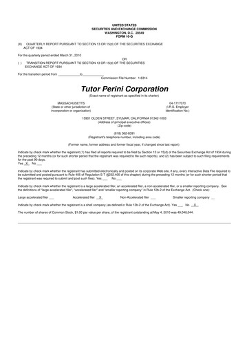 Vorschaubild Tutor Perini Corporation
 10-Q Quartalsbericht  