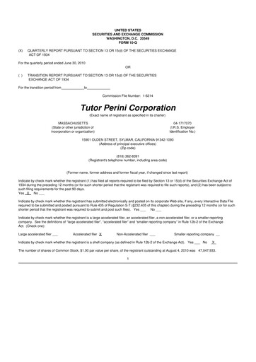 Vorschaubild Tutor Perini Corporation
 10-Q Quartalsbericht  