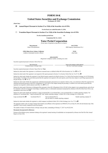 Thumbnail Tutor Perini Corporation
 10-K Annual Report 2016