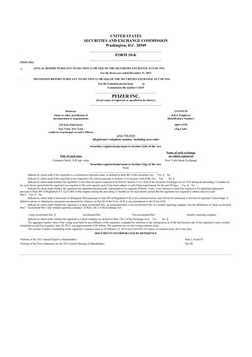 Thumbnail Pfizer 10-K Annual Report 2013