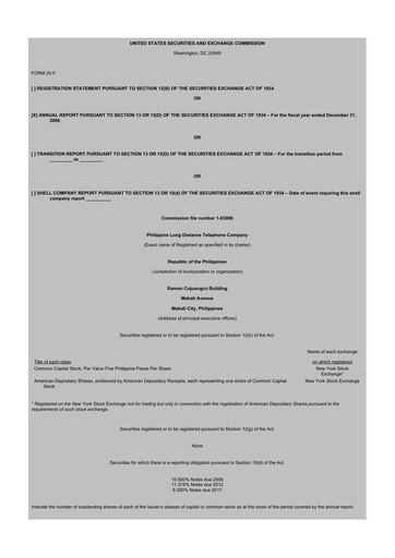 Thumbnail PLDT 20-F Annual Report 