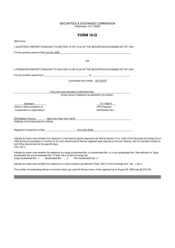 Thumbnail PVH Corp.
 10-Q Quarterly Report FY 