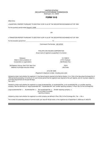 Thumbnail PVH Corp.
 10-Q Quarterly Report FY 