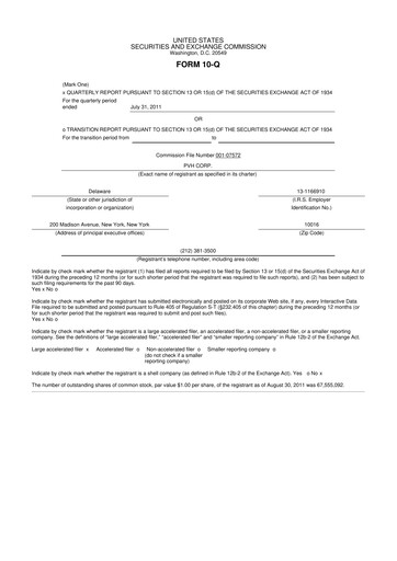Thumbnail PVH Corp.
 10-Q Quarterly Report FY 