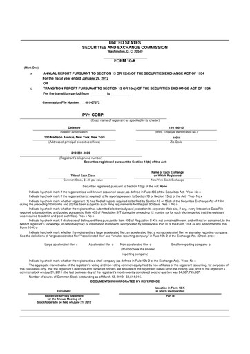 Thumbnail PVH Corp.
 10-K Annual Report 2011