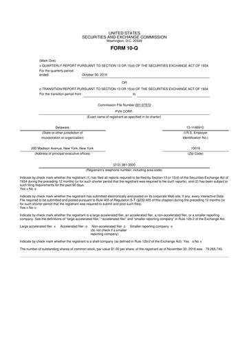 Thumbnail PVH Corp.
 10-Q Quarterly Report FY2016 