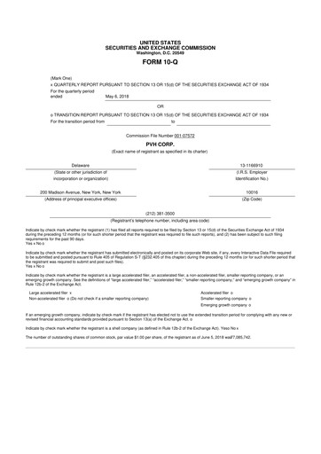 Thumbnail PVH Corp.
 10-Q Quarterly Report FY2018 