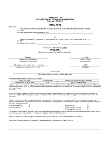 Thumbnail PVH Corp.
 10-Q Quarterly Report FY2020 