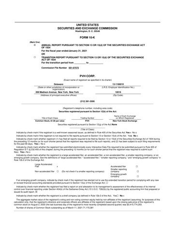 Thumbnail PVH Corp.
 10-K Annual Report 2020