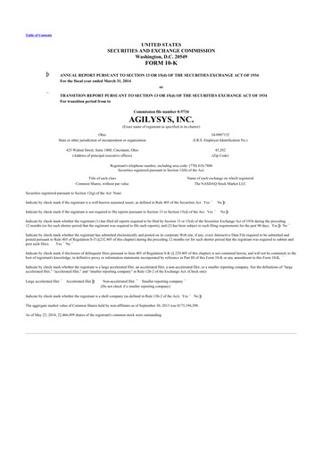 Thumbnail Agilysys 10-K Annual Report 2014