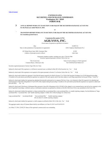 Thumbnail Agilysys 10-K Annual Report 2016