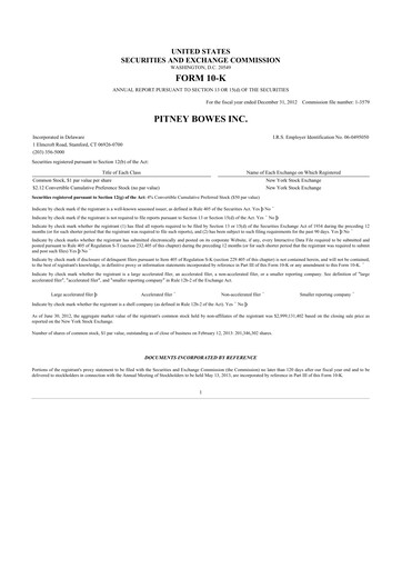 Thumbnail Pitney Bowes 10-K Annual Report 2012