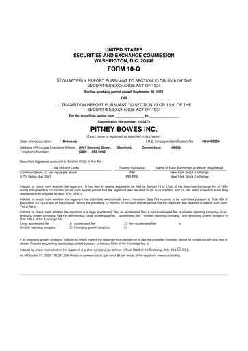 Thumbnail Pitney Bowes 10-Q Quarterly Report FY2023 