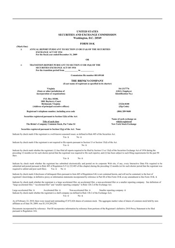 Thumbnail Brink's
 10-K Annual Report 