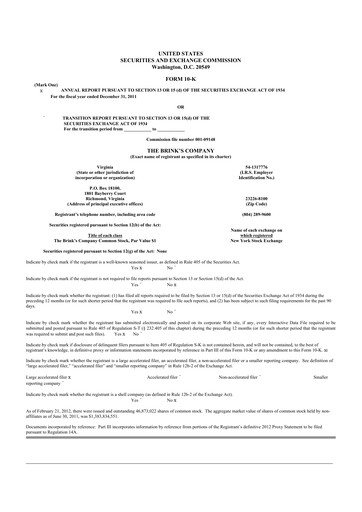 Thumbnail Brink's
 10-K Annual Report 2011