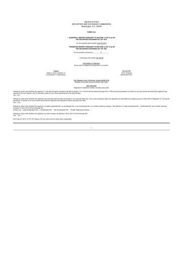 Thumbnail Brink's
 10-Q Quarterly Report FY2012 