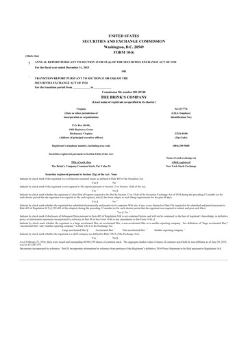 Thumbnail Brink's
 10-K Annual Report 2015