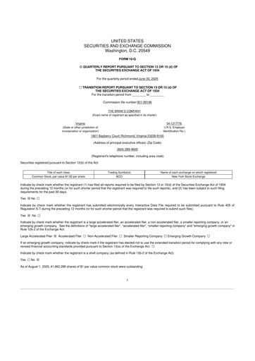Thumbnail Brink's
 10-Q Quarterly Report FY2025 