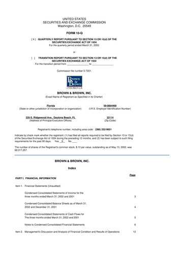 Thumbnail Brown & Brown
 10-Q Quarterly Report FY 