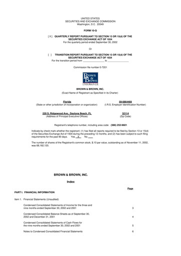 Thumbnail Brown & Brown
 10-Q Quarterly Report FY 