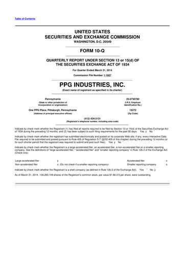 Thumbnail PPG Industries
 10-Q Quarterly Report FY2014 