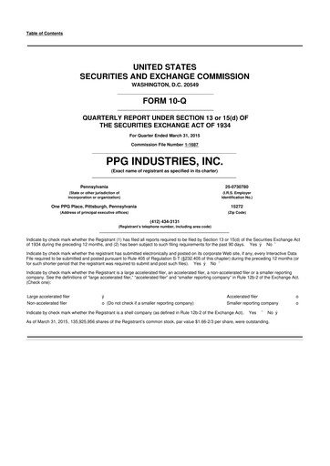 Thumbnail PPG Industries
 10-Q Quarterly Report FY2015 