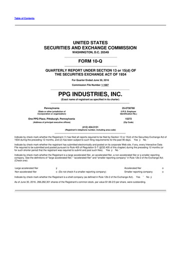 Thumbnail PPG Industries
 10-Q Quarterly Report FY2016 