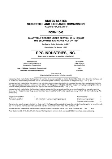 Thumbnail PPG Industries
 10-Q Quarterly Report FY2017 