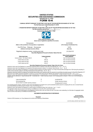 Thumbnail PPG Industries
 10-K Annual Report 2019