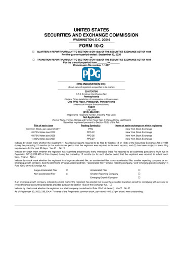Thumbnail PPG Industries
 10-Q Quarterly Report FY2020 