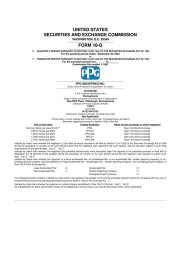 Thumbnail PPG Industries
 10-Q Quarterly Report FY2024 
